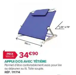 Bastide APPUI DOS AVEC TÊTIÈRE offre