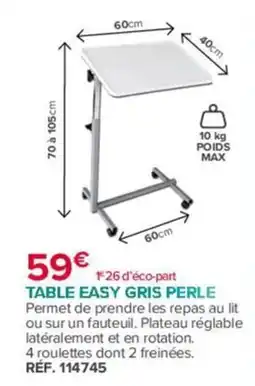 Bastide TABLE EASY GRIS PERLE offre
