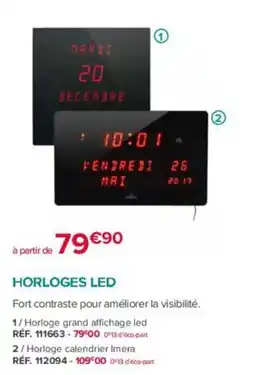 Bastide ORLEN Horloge grand affichage led offre