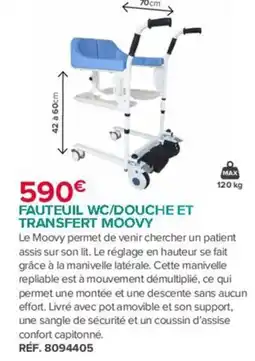 Bastide Fauteuil wc/douche et transfert et transfert moovy offre