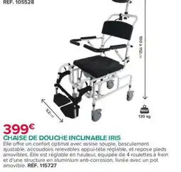 Bastide IRIS Chaise de douche inclinable offre