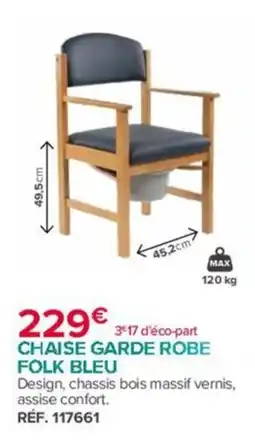 Bastide FOLK BLEU CHAISE GARDE ROBE offre