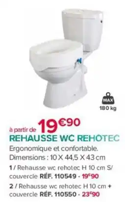 Bastide REHAUSSE WC REHOTEC offre