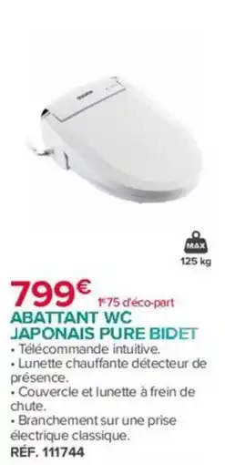 Bastide PURE BIDET ABATTANT WC JAPONAIS offre