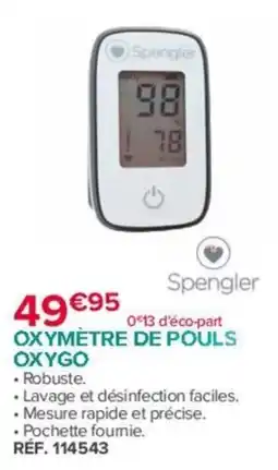 Bastide Spengler OXYMÈTRE DE POULS OXYGO offre
