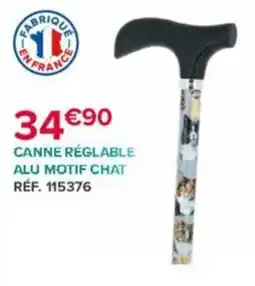 Bastide CANNE RÉGLABLE ALU MOTIF CHAT offre