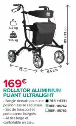 Bastide ROLLATOR ALUMINIUM PLIANT ULTRALIGHT offre