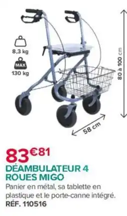 Bastide MIGO Déambulateur 4 roues offre