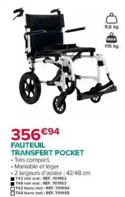 Bastide FAUTEUIL TRANSFERT POCKET offre