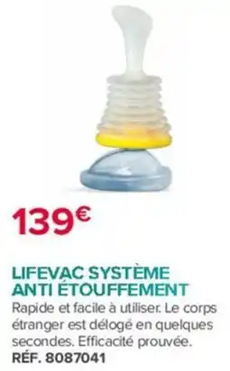 Bastide LIFEVAC SYSTÈME ANTI ÉTOUFFEMENT offre