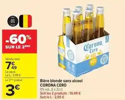 Carrefour Corona - bière blonde sans alcool offre