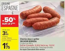 Carrefour Chorizo doux à griller offre