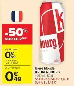 Carrefour Kronenbourg - bière blonde offre