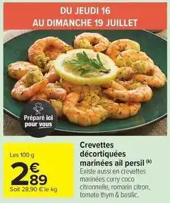 Carrefour Market Persil - crevettes décortiquées marinées ail offre