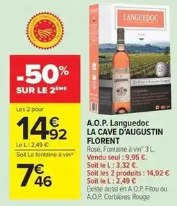 Carrefour Market La cave d'augustin florent - a.o.p. languedoc offre