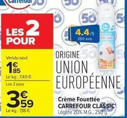 Carrefour Market Carrefour - crème fouettée offre