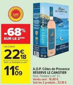 Carrefour Market Le canotier - a.o.p. côtes de provence offre