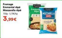 Hmarket Fromage emmental râpé mozzarella râpé offre