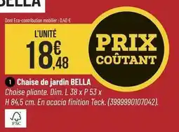 Bricorama Chaise de jardin bella offre