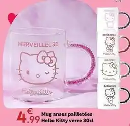 Maxi Bazar Hello kitty - mug anses pailletées verre offre