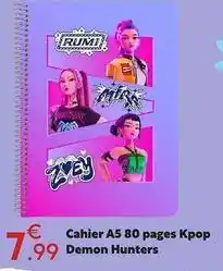 Maxi Bazar Pagès - cahier a5 80 pages demon hunters offre