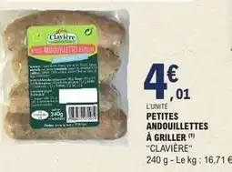 E.Leclerc Clavière - petites andouillettes à griller offre