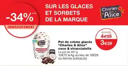 Monoprix Charles & Alice Pot de crème glacée coco & stracciatella offre