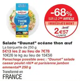 Monoprix Daunat Salade océane thon œuf offre