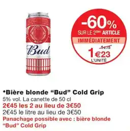 Monoprix Bud Bière blonde offre