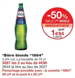 Monoprix 1664 Bière blonde offre