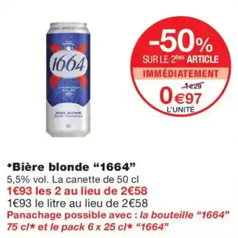 Monoprix 1664 Bière blonde offre
