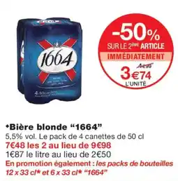 Monoprix 1664 Bière blonde offre