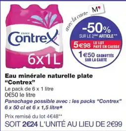 Monoprix Contrex Eau minérale naturelle plate offre