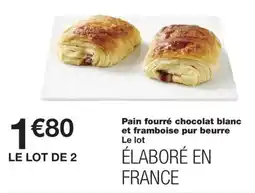 Monoprix Pain fourré chocolat blanc et framboise pur beurre offre