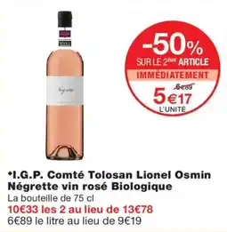 Monoprix Lionel Osmin Négrette vin rosé offre