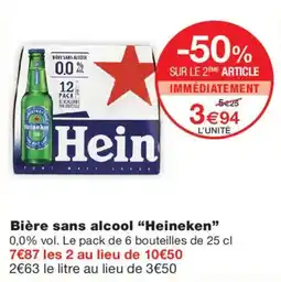 Monoprix Heineken Bière sans alcool offre