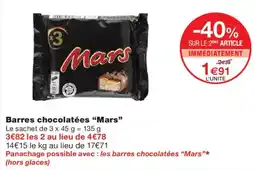Monoprix Mars Barres chocolatées offre