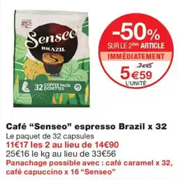 Monoprix Senseo Café espresso Brazil offre
