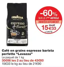 Monoprix Lavazza Café en grains espresso barista perfetto offre