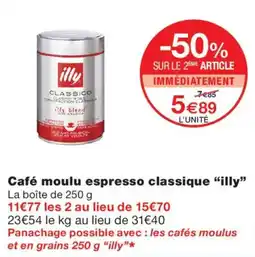 Monoprix illy Café moulu espresso classique offre
