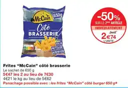 Monoprix McCain Frites côté brasserie offre