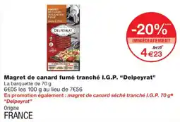 Monoprix Delpeyrat Magret de canard fumé tranché offre