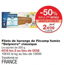 Monoprix Delpierre Filets de harengs de Fécamp fumés offre