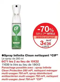 Monoprix CIF Spray Infinite Clean nettoyant offre