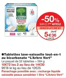 Monoprix L'Arbre Vert Tablettes lave-vaisselle tout-en-1 offre