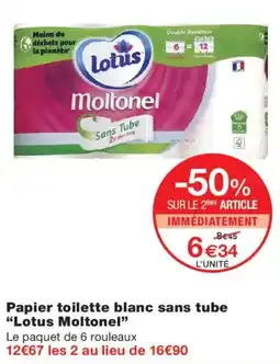Monoprix Lotus Papier toilette blanc sans tube offre