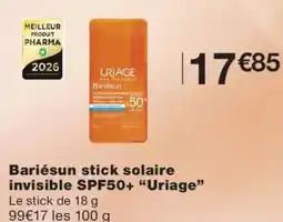 Monoprix Uriage Bariésun stick solaire invisible offre