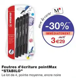 Monoprix STABILO Feutres d'écriture pointMax offre