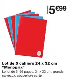 Monoprix Monoprix cahiers offre