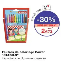 Monoprix STABILO Feutres de coloriage Power offre